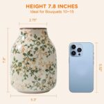 Rustic Classic Ceramic Vase, 7.8 inch Beige and Inexperienced Ornamental Vase,... - Image 5
