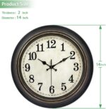 45MinST 14 Inches Retro Wall Clock, Silent Non Ticking Battery Function... - Image 4