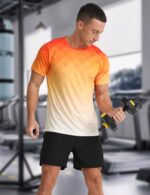 Males's Athletic T-Shirt Efficiency Fitness center Shirt Fast Dry Moisture Wickin... - Image 4