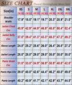 Retro 3 Piece Go well with Tweed Herringbone Males's Fits Slim Match Groom Tuxedo... - Image 4