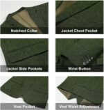 Retro 3 Piece Go well with Tweed Herringbone Males's Fits Slim Match Groom Tuxedo... - Image 5
