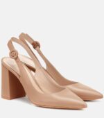 Ladies's Pointed Toe Block Heel Pumps Slingback Chunky Heel Slip On Wor... - Image 6