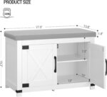 Shoe Storage Bench, 2 Tier Shoe Bench with Padded Seat Cushion & 2 Bar... - Image 3