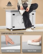 Shoe Storage Bench, 2 Tier Shoe Bench with Padded Seat Cushion & 2 Bar... - Image 6