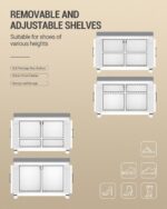 Shoe Storage Bench, 2 Tier Shoe Bench with Padded Seat Cushion & 2 Bar... - Image 7