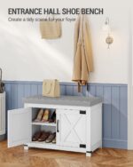 Shoe Storage Bench, 2 Tier Shoe Bench with Padded Seat Cushion & 2 Bar... - Image 9