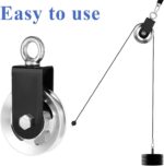 3.46in Cable Pulley Wheel with Hanging Strap and Carabiner, and Fitnes... - Image 7