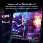 KTC 27 Inch QHD Gaming Monitor, 2K 200Hz As much as 210Hz 1ms Quick IPS Comp... - Image 3
