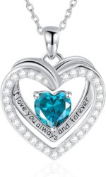 E Birthstone Necklace Sterling Silver Love Coronary heart Necklace, Birthday We... - Image 2