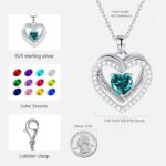 E Birthstone Necklace Sterling Silver Love Coronary heart Necklace, Birthday We... - Image 7