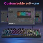 OMOTON Gaming Keyboard with Magnetic Wrist Relaxation, Low Profile and Slien... - Image 3