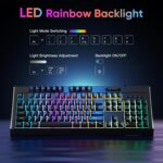 OMOTON Gaming Keyboard with Magnetic Wrist Relaxation, Low Profile and Slien... - Image 4