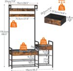 HOOBRO Corridor Tree with Bench, Shoe and Coat Rack for Entryway, Coat Rac... - Image 4