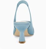 Womens Sling Again Kitten Heels Low Gown Footwear Slingback Pumps Pointed... - Image 5