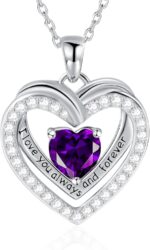 E Birthstone Necklace Sterling Silver Love Coronary heart Necklace, Birthday We... - Image 2