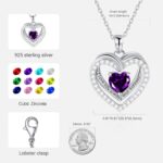 E Birthstone Necklace Sterling Silver Love Coronary heart Necklace, Birthday We... - Image 5