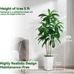 Synthetic Dracaena Tree Synthetic Silk Tree Fake Tree with White Tal... - Image 3