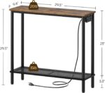 Couch Desk with Energy Outlet, 29.5" Console Desk with USB Ports, 2-Ti... - Image 3