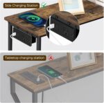 Couch Desk with Energy Outlet, 29.5" Console Desk with USB Ports, 2-Ti... - Image 5