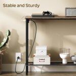 Couch Desk with Energy Outlet, 29.5" Console Desk with USB Ports, 2-Ti... - Image 8