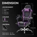 Gaming Chair,Laptop Workplace Chair with Footrest,Therapeutic massage Lumbar Suppor... - Image 4