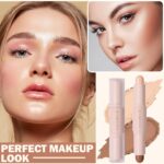 CAHIUYOA 2 Colour Cream Contour Stick,Cream Bronzer Highlighter Make-up ... - Image 8