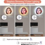 Rocollos Rechargeable Wall Mounted Lighted Make-up Mirror Chrome, 8 Inc... - Image 4