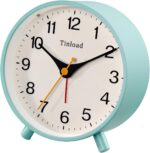 4.5" Vintage Retro Analog Alarm Clock, Small Silent Bedside Desk Clock... - Image 4