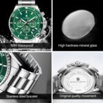 SAPPHERO Mens Watches Analog Quartz Chronograph Stainless Metal Watche... - Image 5