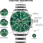 SAPPHERO Mens Watches Analog Quartz Chronograph Stainless Metal Watche... - Image 8
