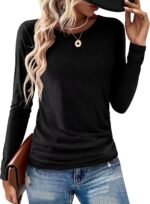 2 Pack Womens Tops Crewneck Smooth Lengthy Sleeve Shirts Fall Garments Casua... - Image 4