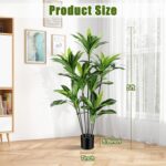 Dracaena Synthetic Plant Indoor 5FT - Massive Tropical Pretend Tree with L... - Image 4
