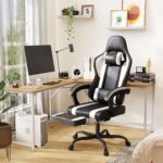 Gaming Chair with Footrest and Therapeutic massage Lumbar Help, Top Adjustab... - Image 3