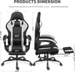 Gaming Chair with Footrest and Therapeutic massage Lumbar Help, Top Adjustab... - Image 4