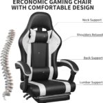Gaming Chair with Footrest and Therapeutic massage Lumbar Help, Top Adjustab... - Image 5