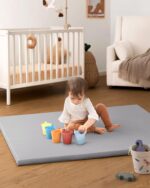 Blissful Diary Vegan Leather-based Child Play Mat, 50x50 Thicken Foam Cushion... - Image 4