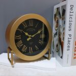 YOUKI Classic Desk Clock, Small Gold Desk Clock, Silent Non-Ticking C... - Image 7