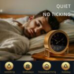 YOUKI Classic Desk Clock, Small Gold Desk Clock, Silent Non-Ticking C... - Image 8