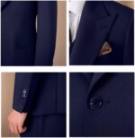 Go well with for Males Wedding ceremony Slim Match 3 Piece Set Blazer Jacket Vest Pants Tux... - Image 5