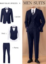 Go well with for Males Wedding ceremony Slim Match 3 Piece Set Blazer Jacket Vest Pants Tux... - Image 7