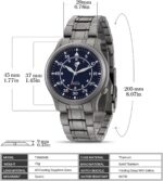 BERNY Titanium Watches for Males Japanese Sweep Second Quartz Motion 5... - Image 5