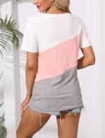 Minetom Ladies's T Shirts Quick Sleeve Shade Block/Stable Tops Informal Su... - Image 5