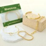 Reoxvo Gold Plated Bangle Cuff Bracelets for Girls Non Tarnish Gold Br... - Image 7