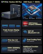GMKtec M5 Plus Gaming Mini PC Ryzen 7 5825U (Upgraded 7430U/ 5700U), 3... - Image 3