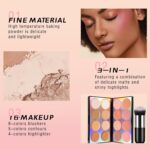 16 Colours Blush Contour Highlighter Make-up Palette, All-in-One Shimmer... - Image 7