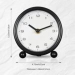 5.1" Desk Clock,Small Retro Desk Clock Battery Operated,Slient Metallic T... - Image 6