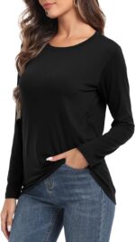 PRIMODA Ladies's Crew Neck Lengthy Sleeve Shirts Fundamental Free Match Layering ... - Image 4