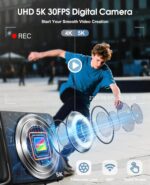 5K Digital Digicam for Images, 64MP Touchscreen WiFi Digicam with A... - Image 3