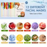 24 Pack Sheet Face Masks Skincare for Ladies, Hydrating Collagen Essenc... - Image 3