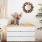 Emfogo Wall Mirror 12 inch Rustic Wooden Sunburst Boho Mirror Farmhouse ... - Image 8